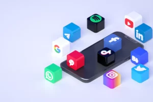 most popular 3d social media icons and logos for social media marketing with copy space